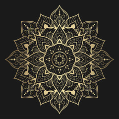 luxury mandala design with gold color, Vector mandala floral patterns with white background