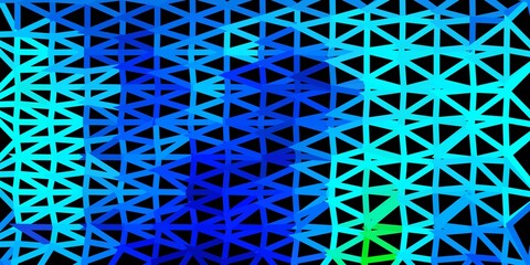Dark blue, green vector geometric polygonal design.