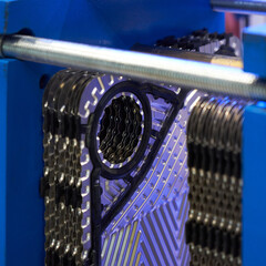 Image of an aluminum heat exchanger.