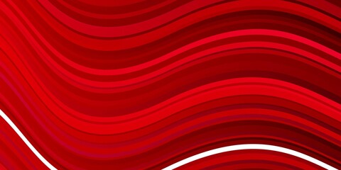 Light Red vector pattern with curved lines. Abstract gradient illustration with wry lines. Template for your UI design.