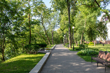 Alley in the Park on a summer morning.