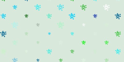 Light multicolor vector backdrop with virus symbols.