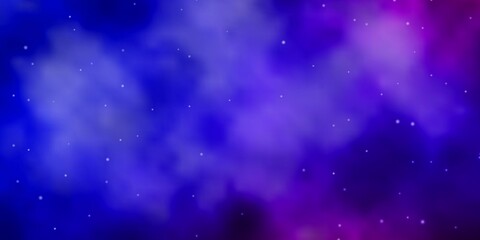 Light Blue, Red vector background with small and big stars. Shining colorful illustration with small and big stars. Pattern for websites, landing pages.