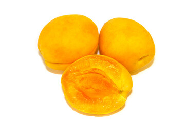 isolated on white background apricots close-up