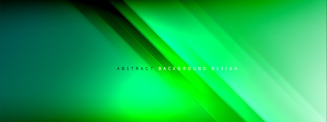 Obraz premium Motion concept neon shiny lines on liquid color gradients abstract backgrounds. Dynamic shadows and lights templates for text