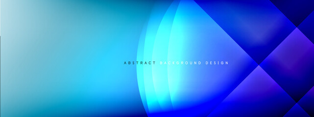 Vector abstract background - circle and cross on fluid gradient with shadows and light effects. Techno or business shiny design templates for text