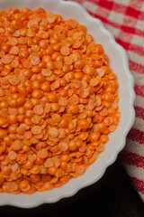 Lentil Seed or Masoor dal in a bowl
