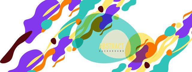 Trendy liquid style shapes abstract design, dynamic vector background for placards, brochures, posters, web landing pages, covers or banners