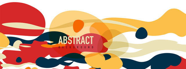 Trendy liquid style shapes abstract design, dynamic vector background for placards, brochures, posters, web landing pages, covers or banners