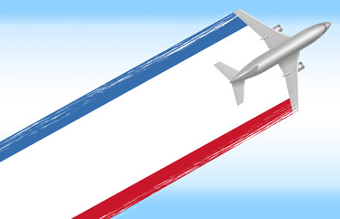 3d illustration of a background Crimea travel concept. flag with plane