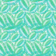 Naklejka na ściany i meble Colorful Silhouette of Palm Trees on White Background. Seamless pattern. Vector illustration
