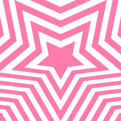 Abstract optical illusion background with a star. Pink and white. Vector.