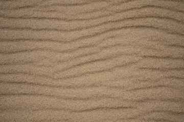 Fototapeta na wymiar Sand beach pattern background. Sand texture, copy space