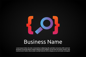 Search Coding Logo Template