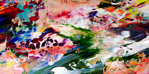 Colorful abstract background wallpaper. Modern motif visual art.  Mixtures of oil paint. Trendy...