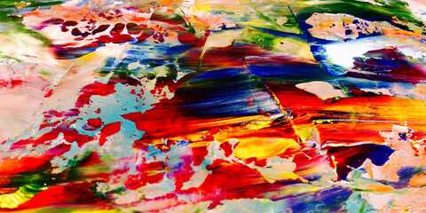 Colorful abstract background wallpaper. Modern motif visual art.  Mixtures of oil paint. Trendy...