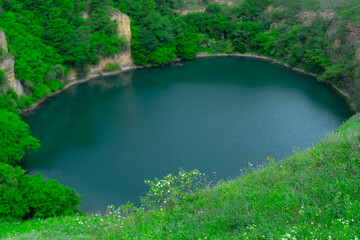 Natural lake in the mountains