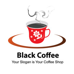 Vector logo design a cup of coffe in eps 10. Simple template and ready to use