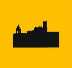 Fototapeta premium silhouette cathedral of orense city in spain