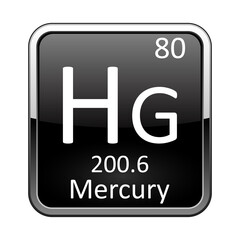 The periodic table element Mercury. Vector illustration