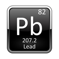 The periodic table element Lead. Vector illustration
