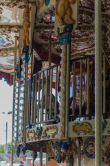 Fototapeta na wymiar children's carousel in the park