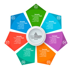 Fototapeta premium Abstract 3D Paper Infographics. Business template .Vector illustration