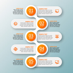 Fototapeta premium Abstract 3D Paper Infographics. Business template .Vector illustration