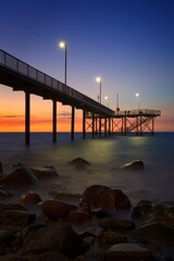 Fototapeta na wymiar Nightcliff jetty at sunset - Darwin, Australia.