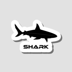 Shark sticker icon isolated on gray background 