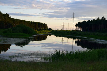 Nature landscapes river Lenuska in Golyshmanovo Tyumen oblast