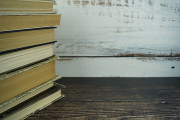 stack of old books