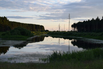 Nature landscapes river Lenuska in Golyshmanovo Tyumen oblast