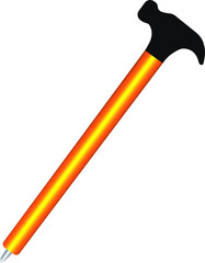 yellow pen hammer on a white background