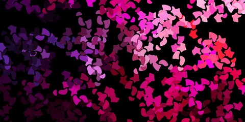 Dark purple, pink vector pattern with abstract shapes.