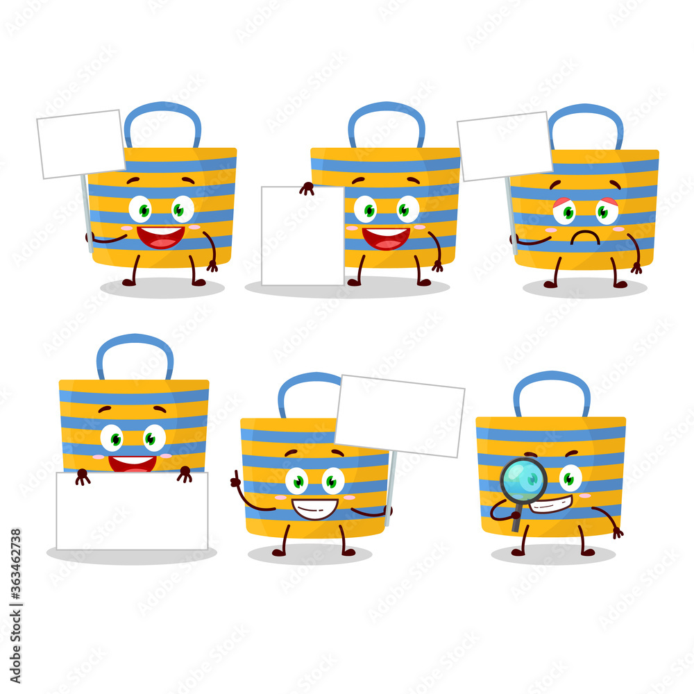 Sticker Beach bag cartoon character bring information board