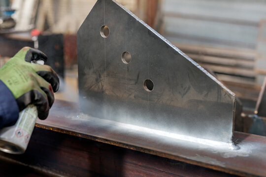 Magnetic particle (MPI) test to the fillet weld. This inspection (MPI) is a non-destructive testing (NDT) process for detecting surface and shallow subsurface.