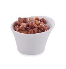 roasted peanuts isolated on white background