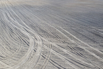 Plowed agricultural field, aerial view. Agricultural land. Background.