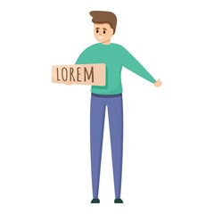 Boy hitchhiking gesture icon. Cartoon of boy hitchhiking gesture vector icon for web design isolated on white background