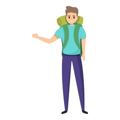 Camping hitchhiking icon. Cartoon of camping hitchhiking vector icon for web design isolated on white background