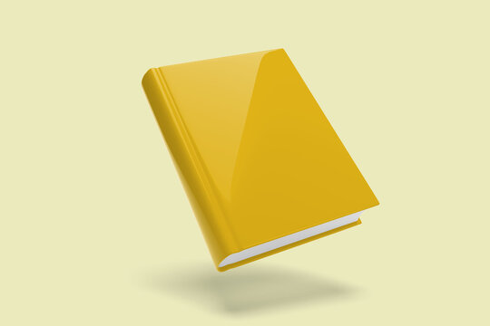 Mock up of a floating book on a color background - 3d rendering