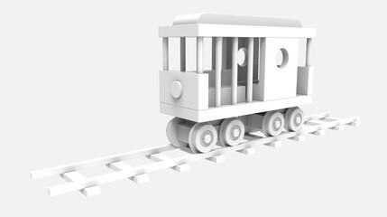 Cable car - 3D white isolated rendering