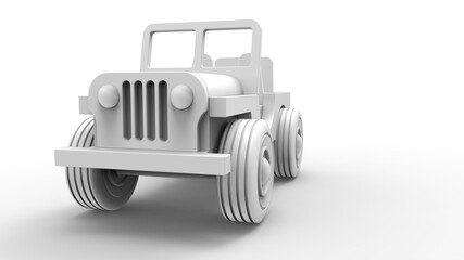 Off Road Car 3D rendering