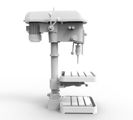 3D rendering drill white clay