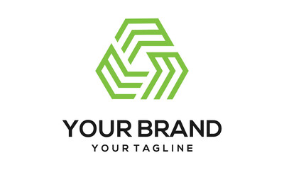 letter M initials triangle logo design