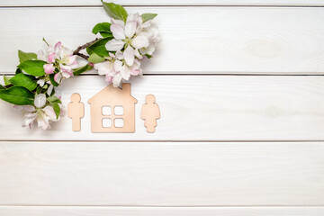 Symbol of home and family on a white background
