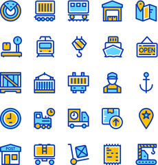Obraz premium Global Logistics Vector Icons 3