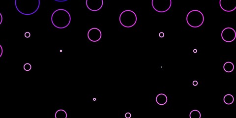 Dark Purple vector template with circles. Glitter abstract illustration with colorful drops. Pattern for wallpapers, curtains.