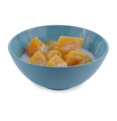 Purple yam head on white background.(with Clipping Path).